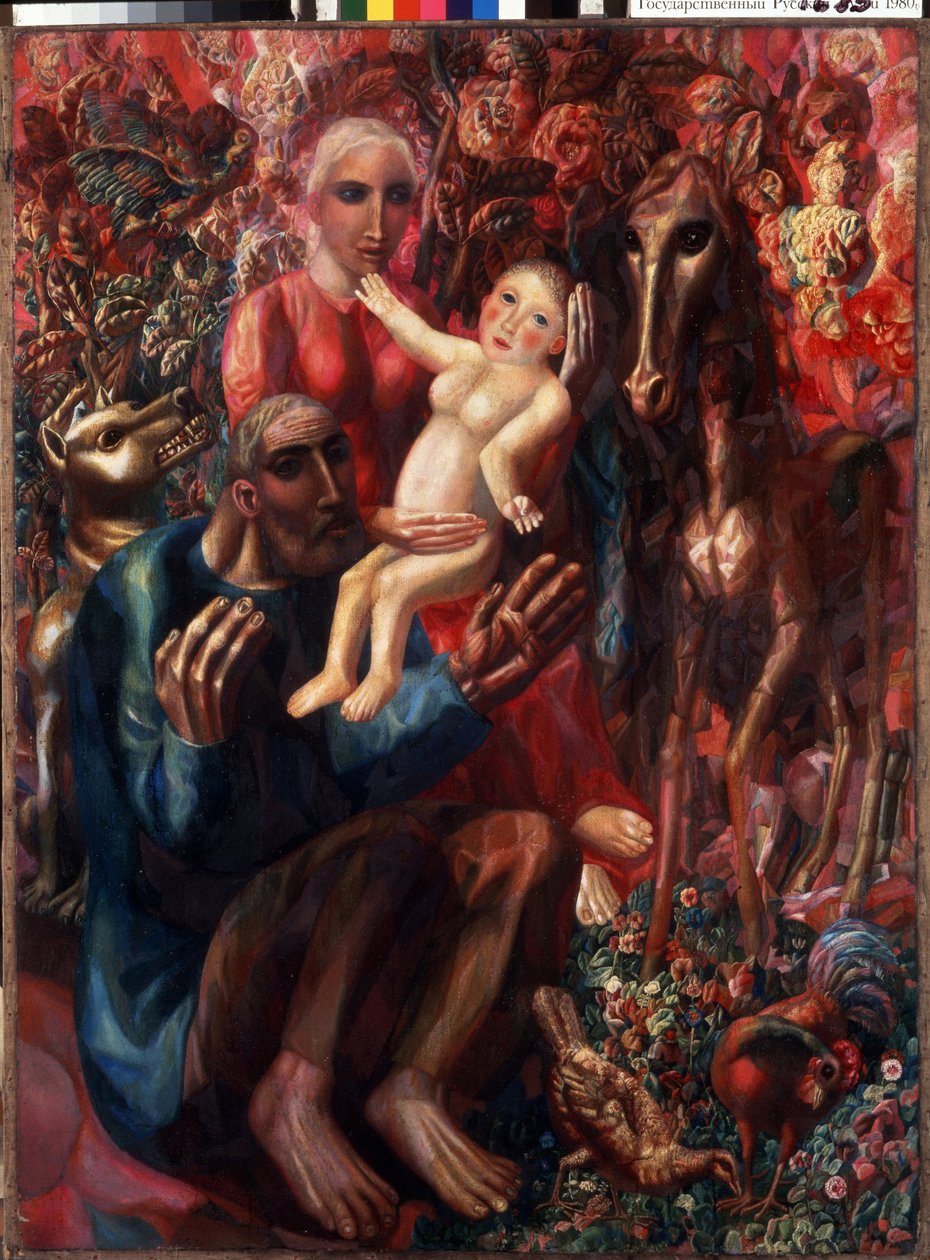 Pavel Nikolajevitš Filonovin (1883-1941) maalaus "Pyhä perhe" 1914 Venäjän valtionmuseo, Pietari, Venäjä tekijältä Pawel Nikolajewitsch Filonow