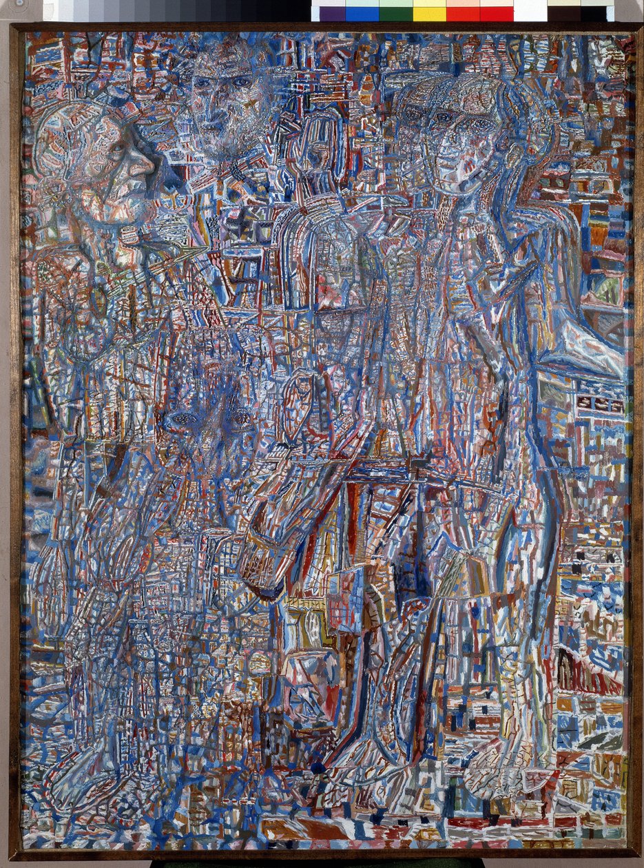 ""Hahmot"" (ihmisiä) Pavel Nikolajevitš Filonovin (1883-1941) maalaus 1930 Venäjän valtionmuseo, Pietari tekijältä Pawel Nikolajewitsch Filonow