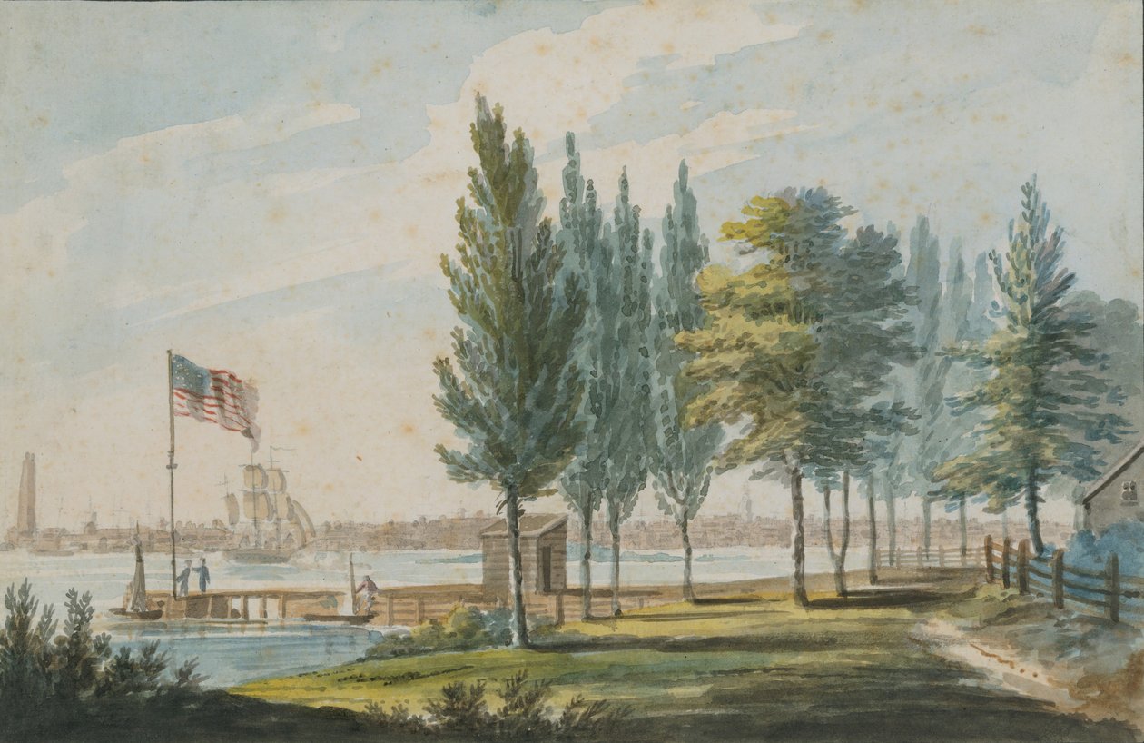 Philadelphia Delaware-joen toiselta puolelta, 1811-n. 1813. tekijältä Pavel Petrovic Svin