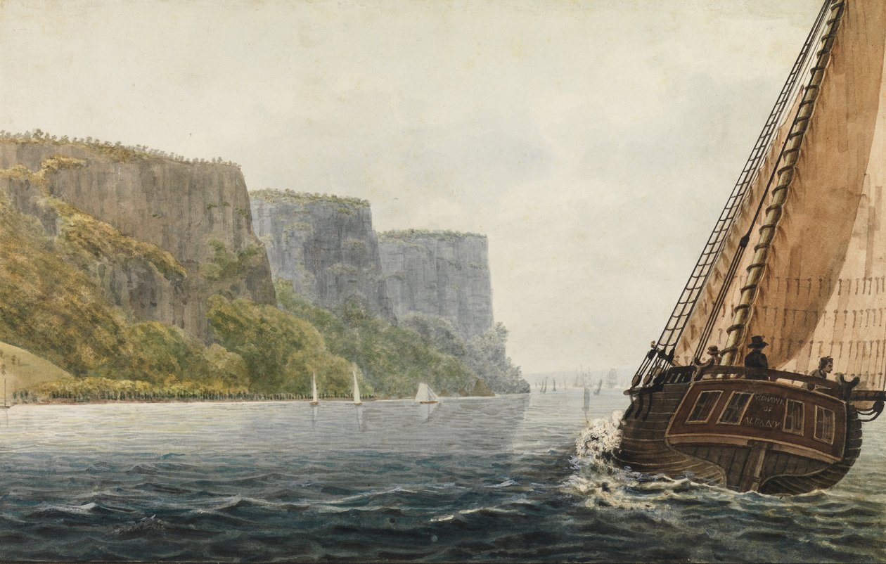 Albanyn Packet Mohawk ohittaa Palisades, 1811-n. 1813. tekijältä Pavel Petrovic Svin
