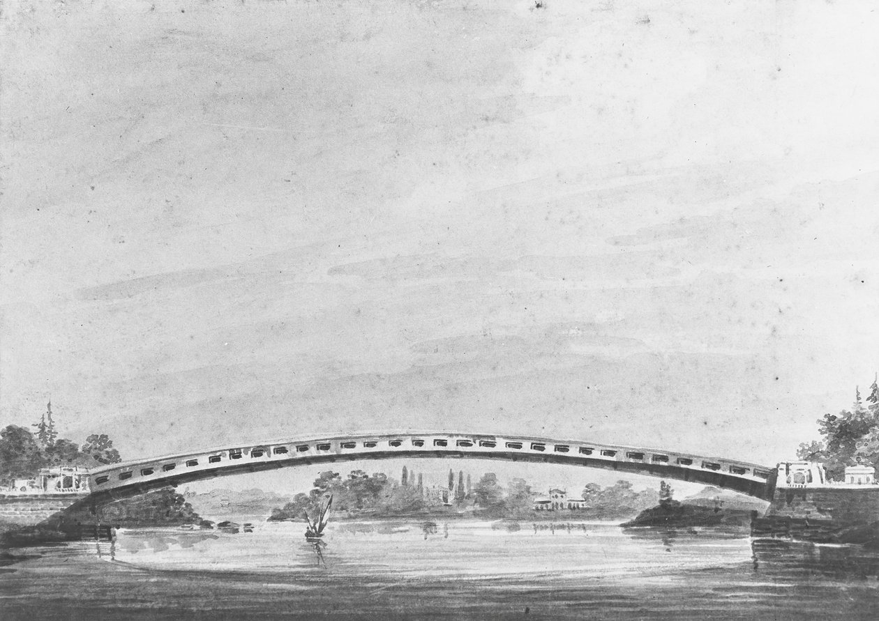 Yläsilta Schuylkillin yli, Philadelphia – Sitruunakukkula taustalla, 1811-n. 1813. tekijältä Pavel Petrovic Svin