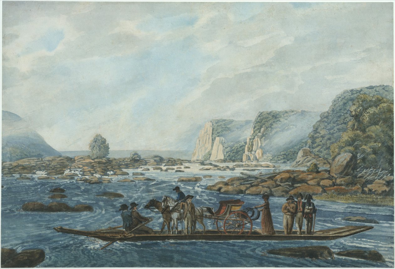 Lauttakohtaus Susquehannalla Wrightin lautalla, lähellä Havre de Gracea tekijältä Pavel Petrovich Svinin