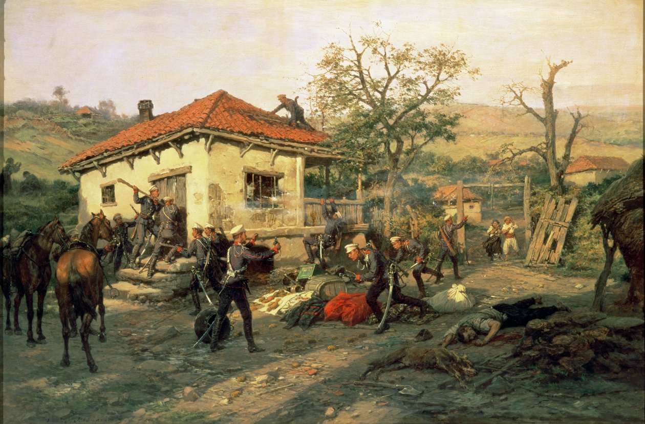 Kohtaus Venäjän-Turkin sodasta 1876-77 tekijältä Pawel Kowalewsky