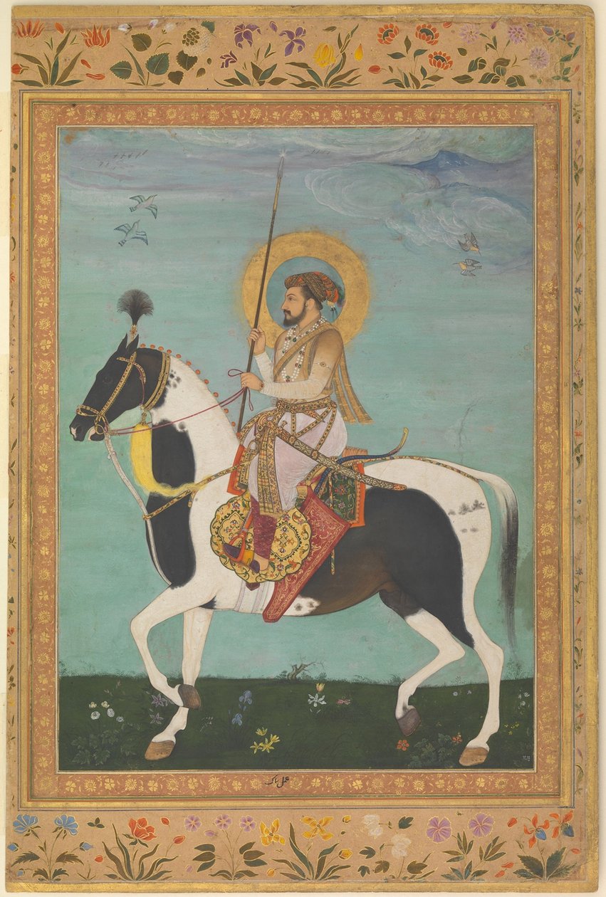 Shah Jahan hevosen selässä, noin 1630 tekijältä Payag