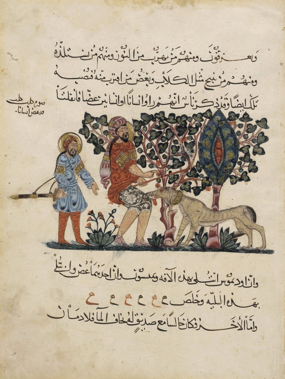 Folio Dioscoridesin Materia Medican arabialaisesta käännöksestä tekijältä Pedanius Dioscorides