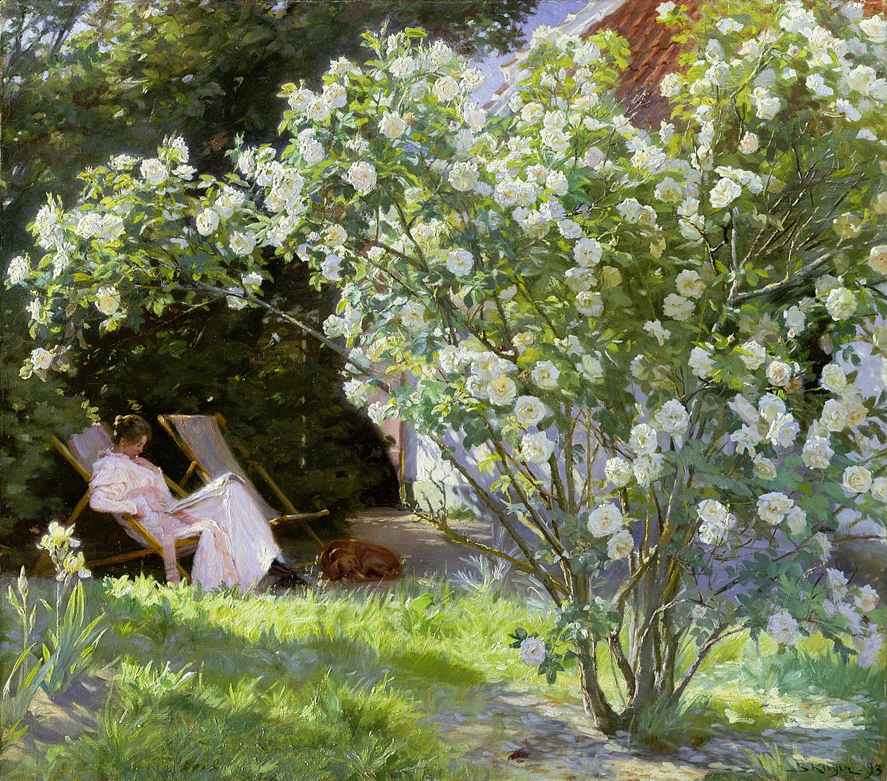 Ruusut tai Taiteilijavaimo Skagenin puutarhassa tekijältä Peder Severin Krøyer