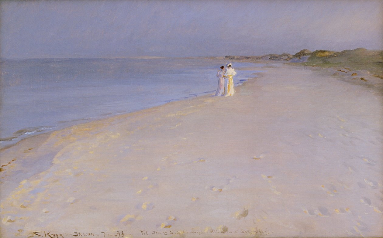 Kesäilta South Beachillä, Skagenissa, 1893 tekijältä Peder Severin Krøyer