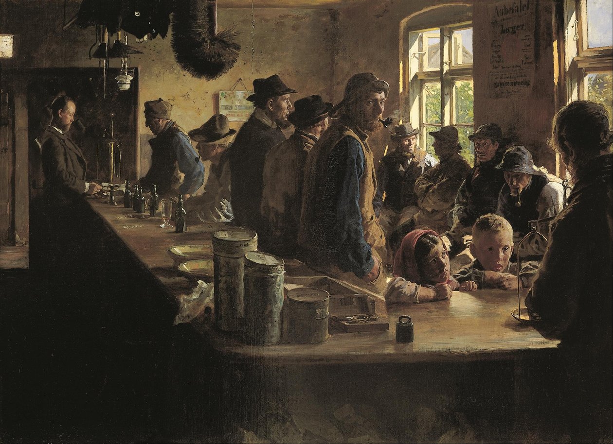 A ruokakauppiaat, kun kalastusta ei ole tekijältä Peder Severin Krøyer