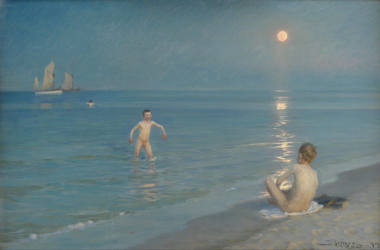 Pojat uivat Skagenissa. Kesä -ilta tekijältä Peder Severin Krøyer