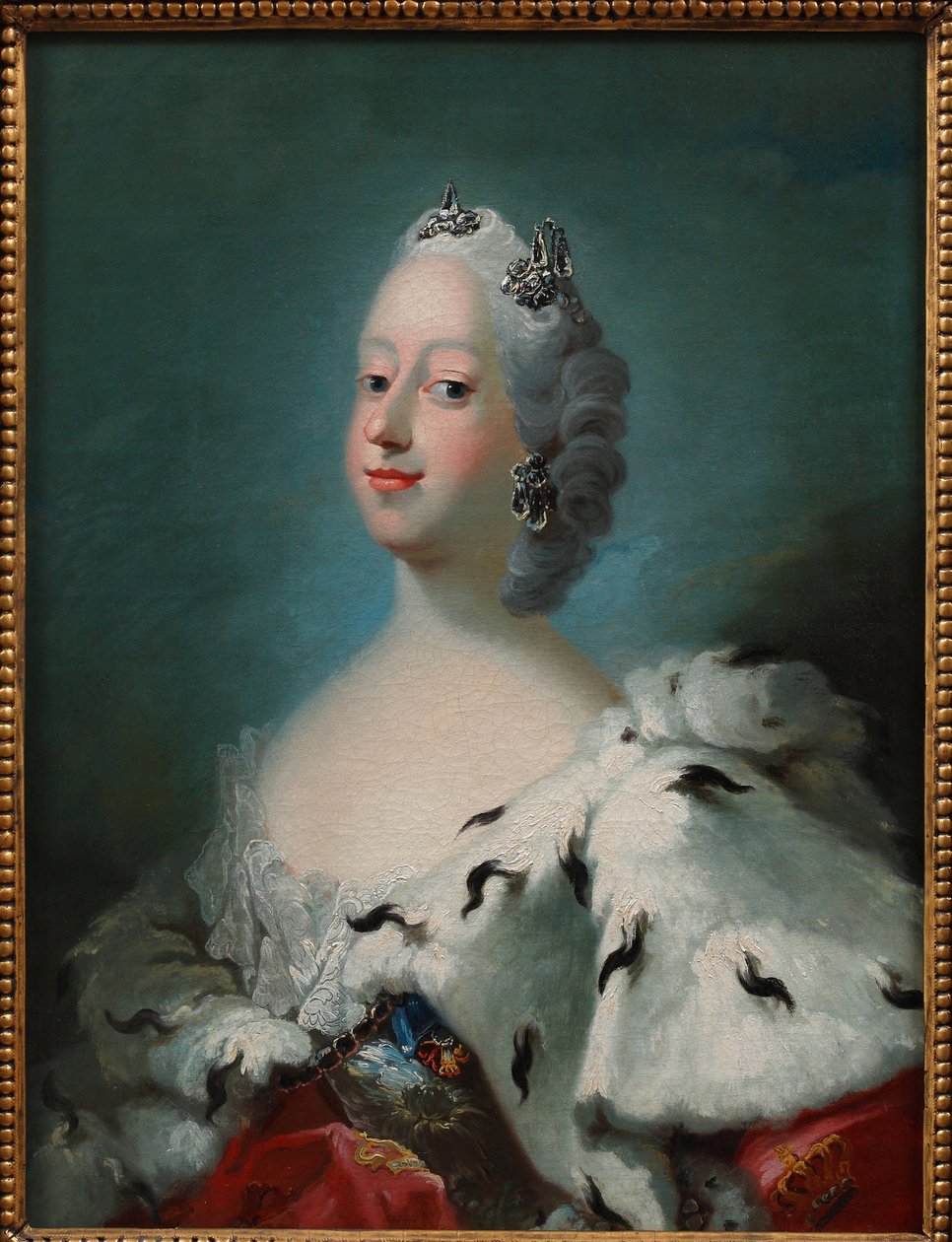 ""Ison-Britannian Louisen, Tanskan kuningattaren (1724-1751) muotokuva"" Peder Alsin (1726-1776) maalaus noin 1750 David-kokoelma tekijältä Peder Als