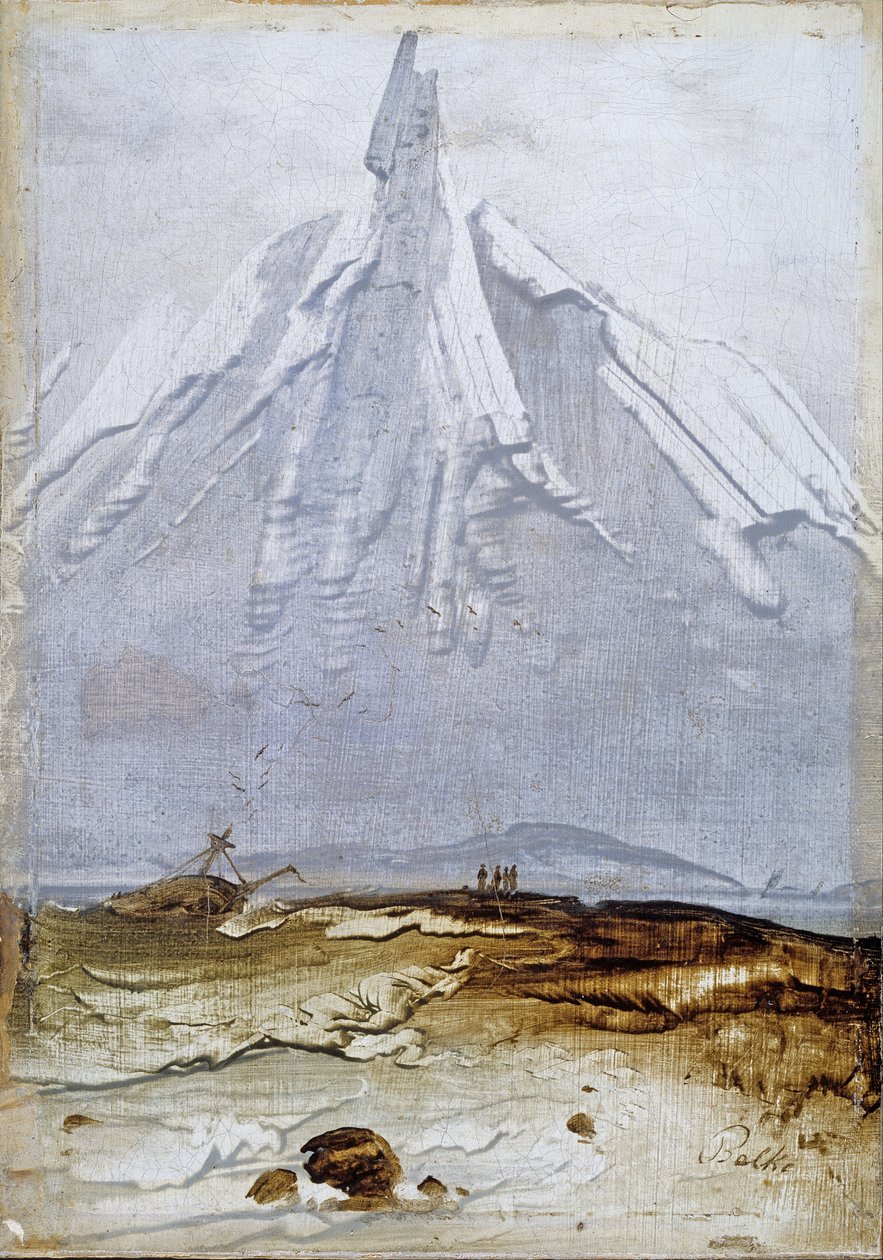 Rannikkomaisema ja hylky tekijältä Peder Balke