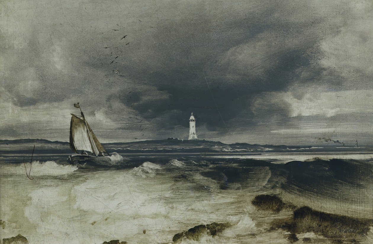 Majakka (öljy paneelissa) tekijältä Peder Balke