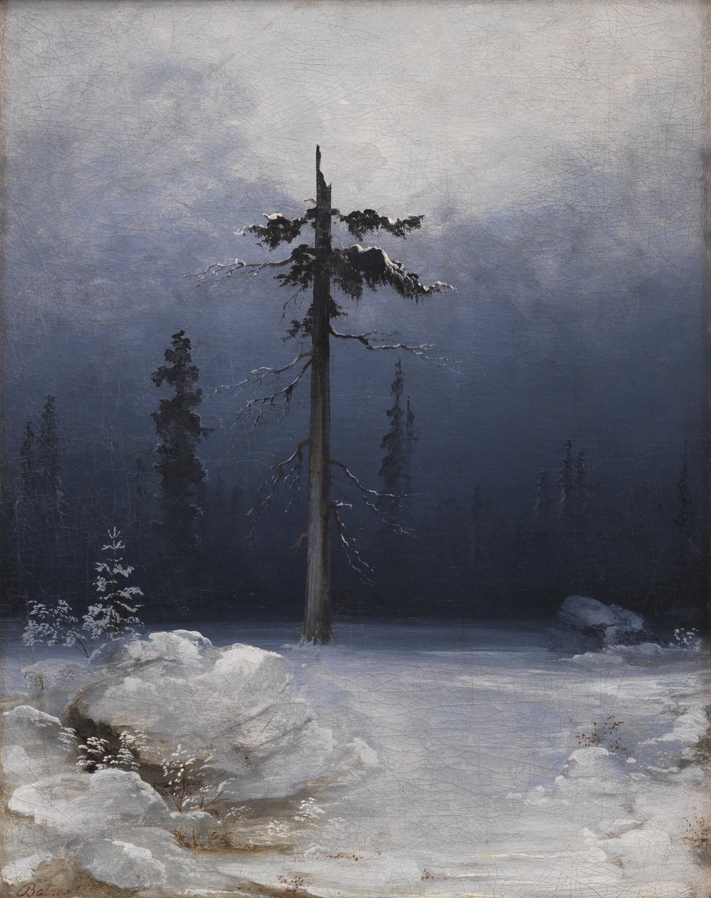 Puu talviisessa metsässä tekijältä Peder Balke