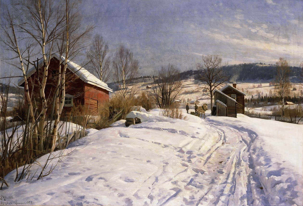 Talvimaisema, Lillehammer tekijältä Peder Monsted
