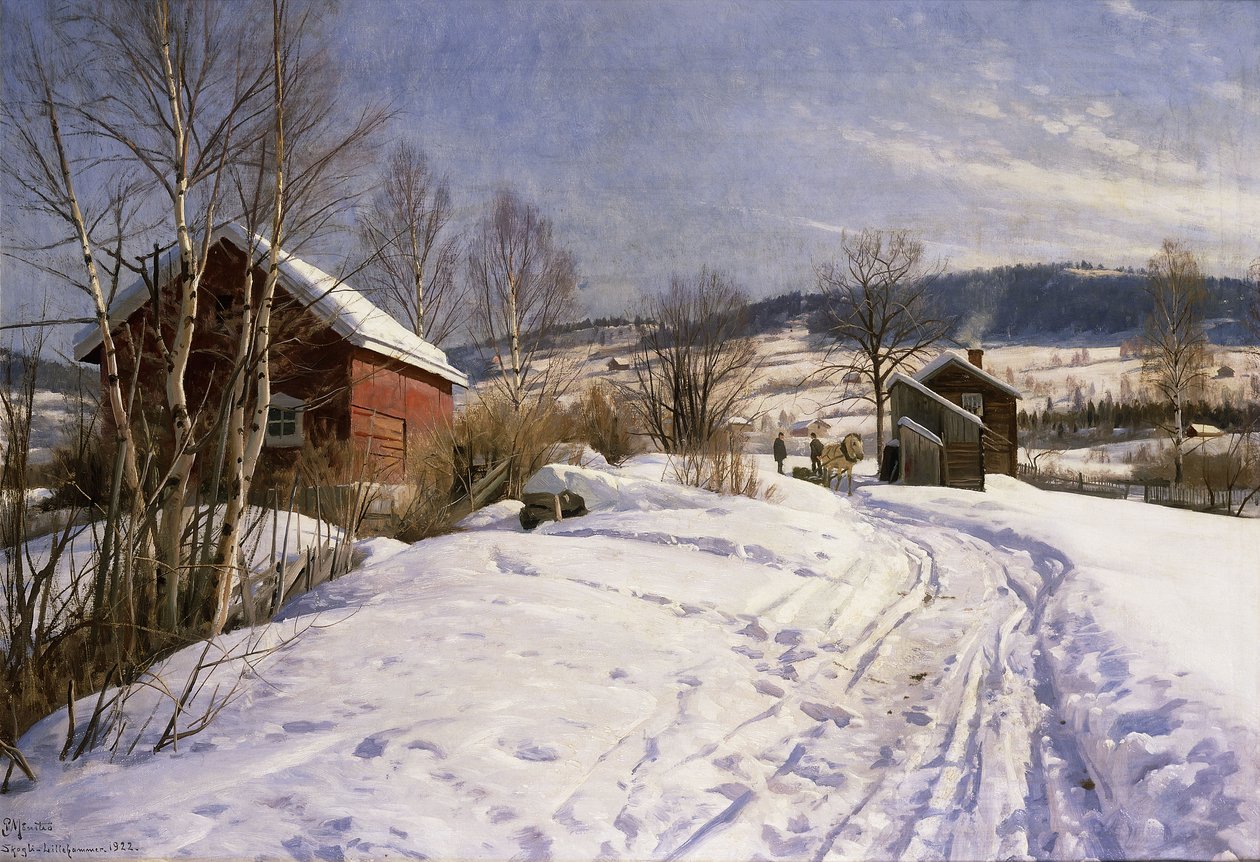 Talvimaisema, Lillehammer tekijältä Peder Monsted