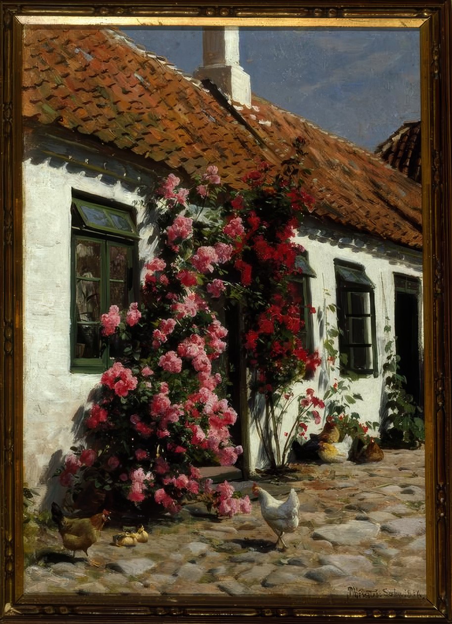 Kletterrosen am Bauernhof tekijältä Peder Monsted