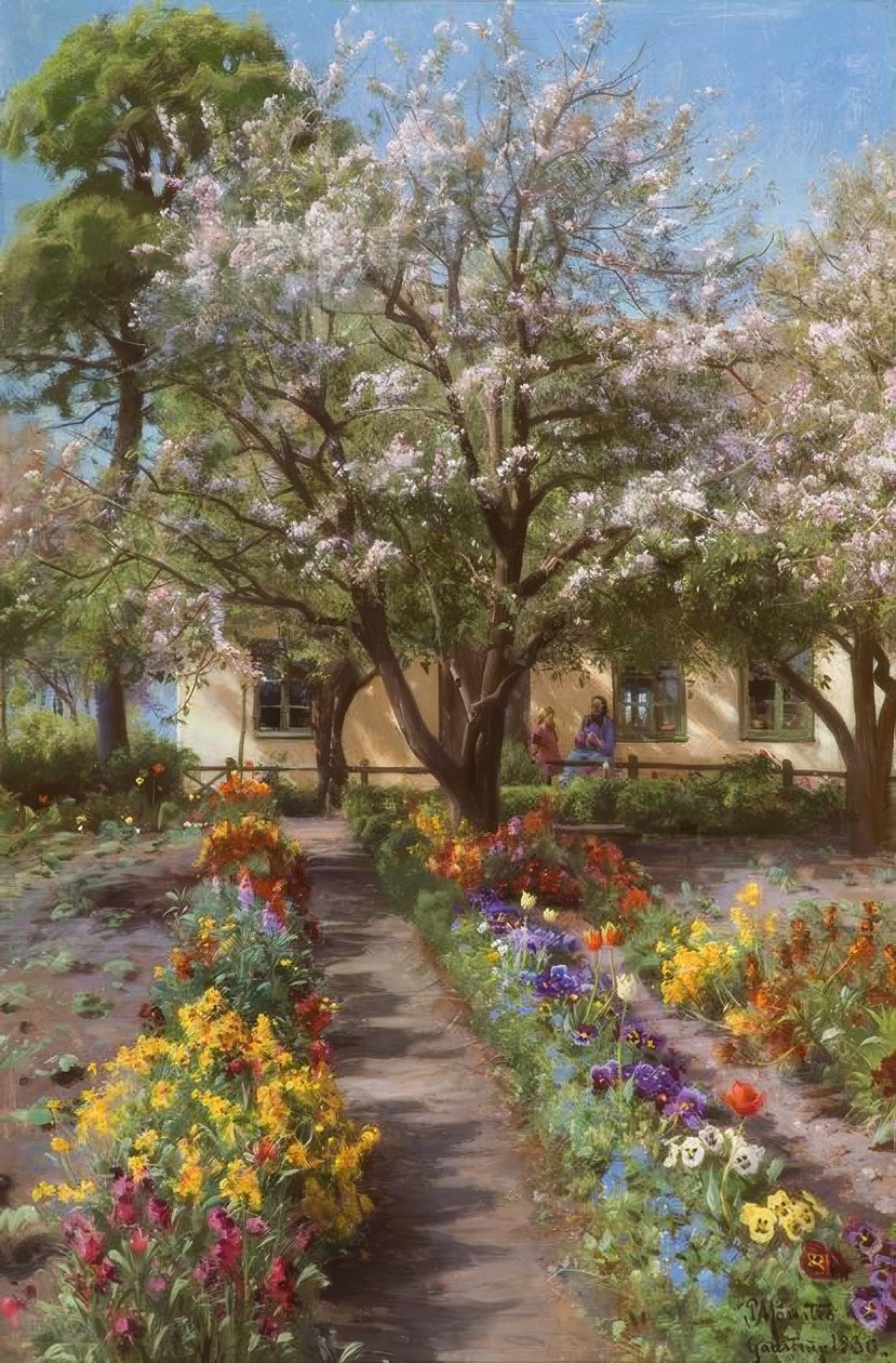 P.Mönsted, Blühender Garten im Frühling tekijältä Peder Monsted