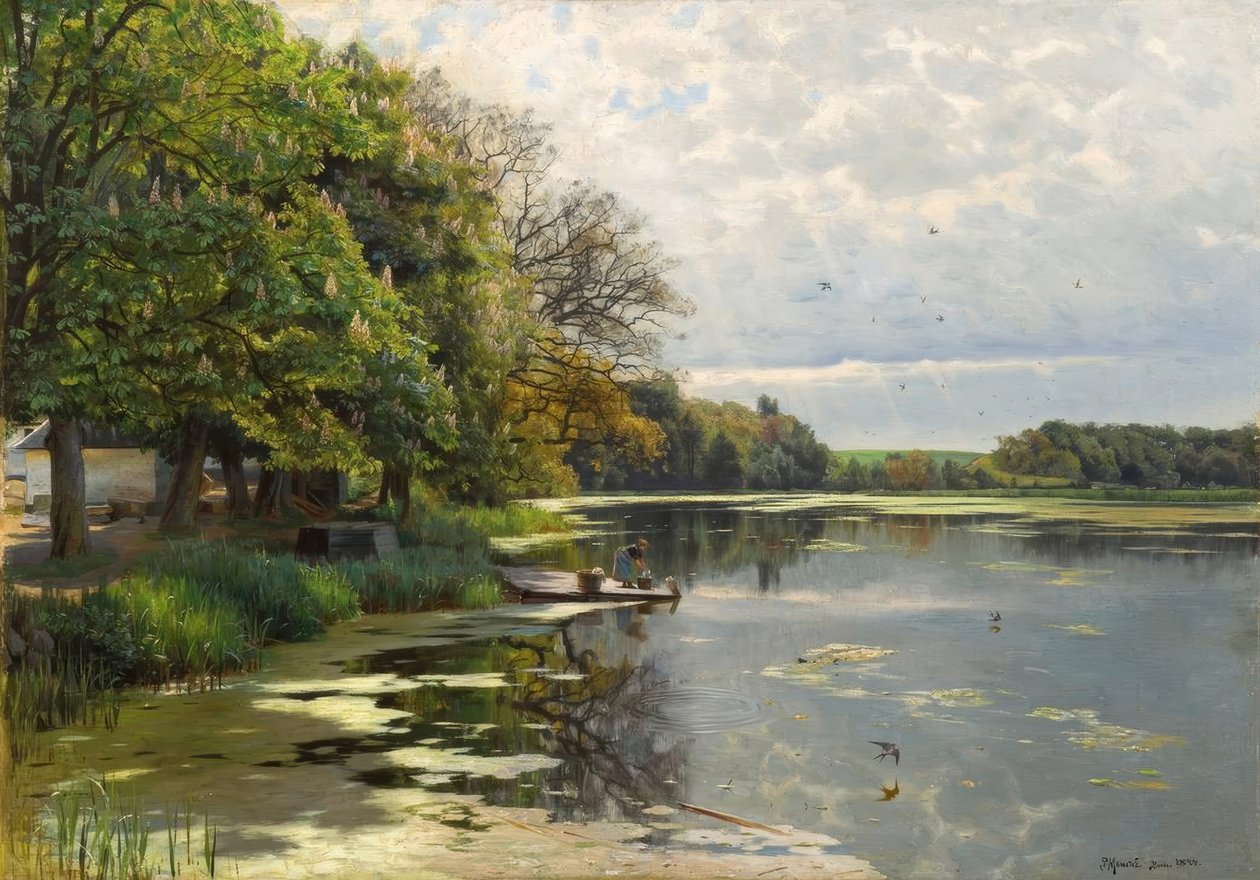 P.Mönsted, Sonniger Frühlingstag am Wasser tekijältä Peder Monsted