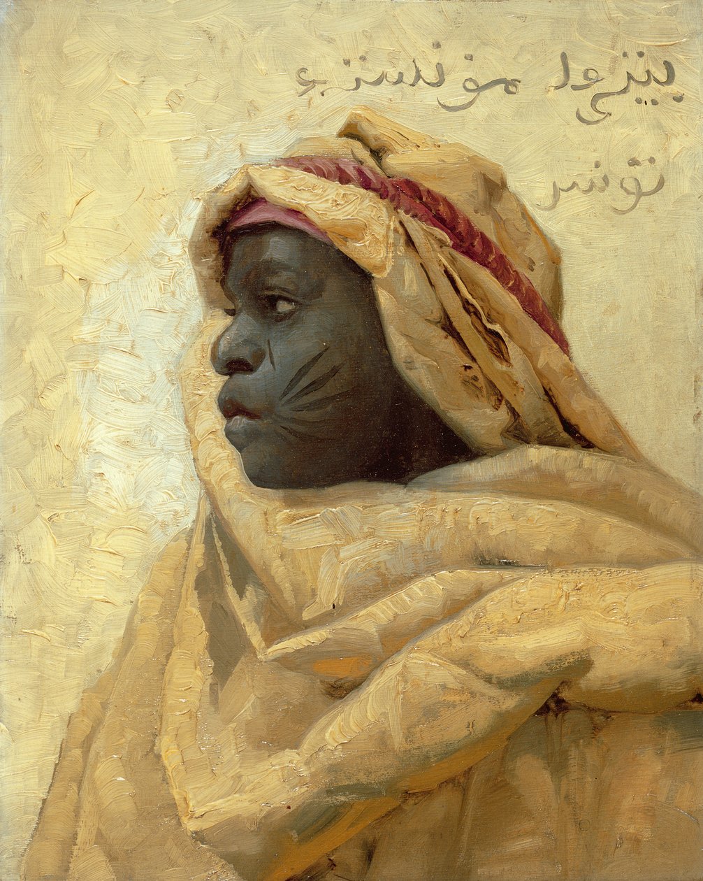 Nubian muotokuva (öljy paneelissa) tekijältä Peder Monsted