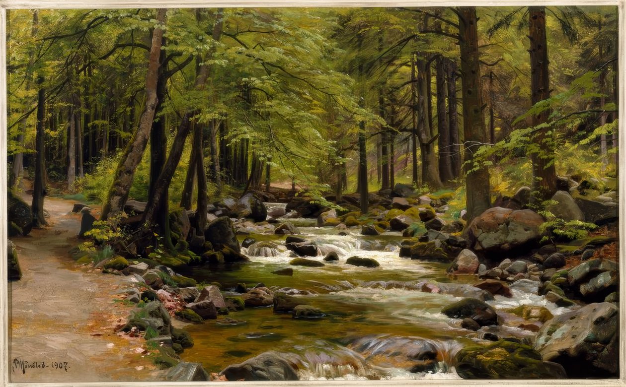 Waldbach im Frühling tekijältä Peder Monsted