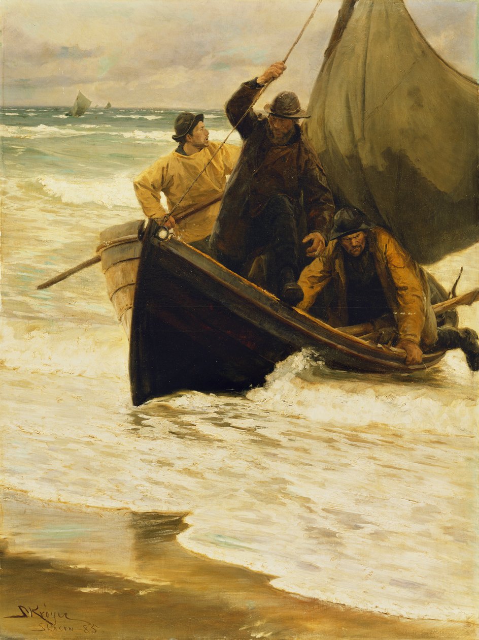 Kalastaja palaa kotiin, Skagen, 1885 tekijältä Peder Severin Krøyer