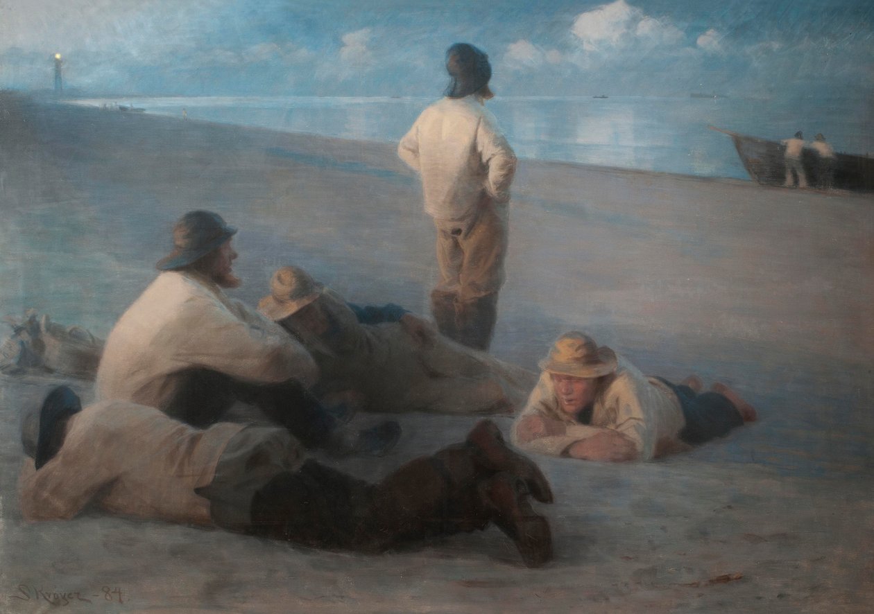 Kesäilta Skagenin rannalla, 1884 (pastelli kankaalle) tekijältä Peder Severin Krøyer