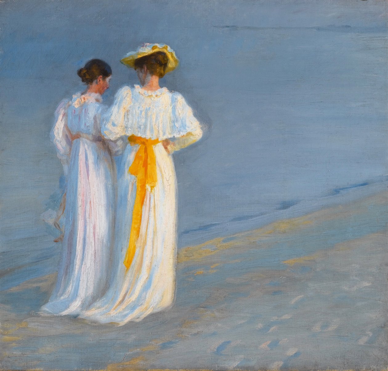 Anna Ancher ja Marie Krøyer Skagenin rannalla tekijältä Peder Severin Krøyer
