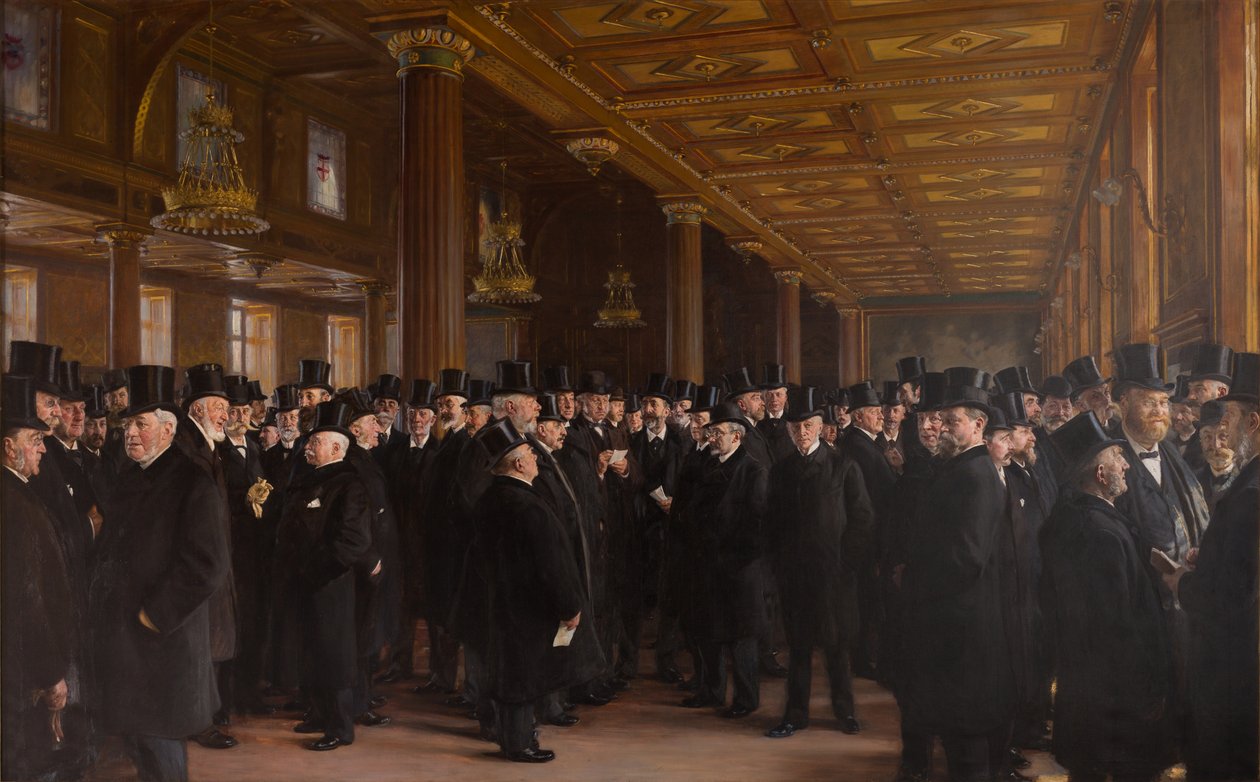 Pörssikuva tai Kööpenhaminan pörssistä tekijältä Peder Severin Krøyer