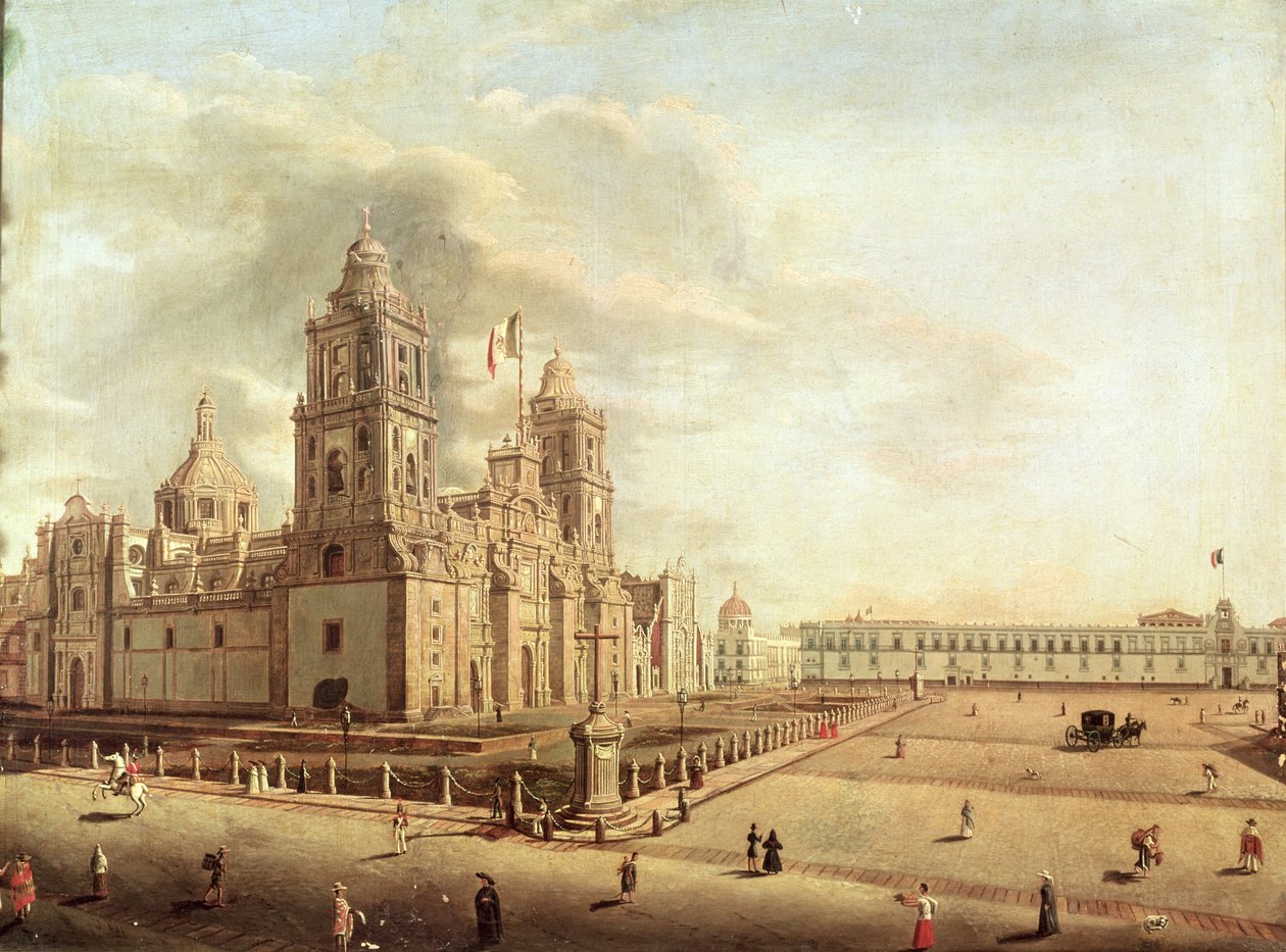 Catedral Metropolitana ja Palacio Nacional tekijältä Pedro Gualdi