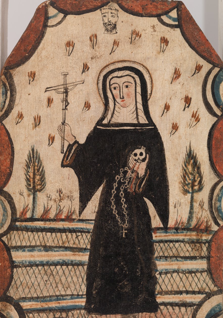 Saint Rita of Cascia, n. 1815 (vesipohjainen maali puulevylle) tekijältä Pedro Antonio Frésquis