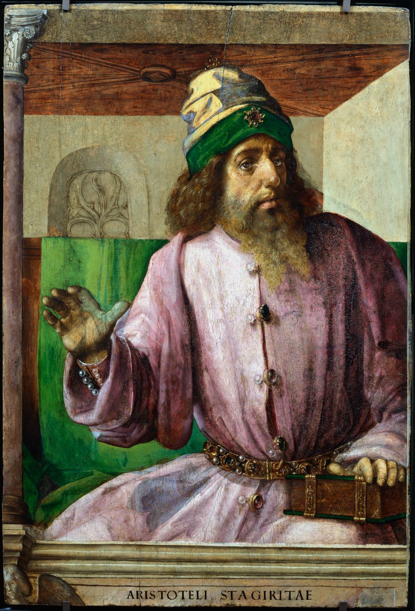 Aristoteles, antiikin kreikkalainen filosofi ja tiedemies, c1470-c1504 tekijältä Pedro Berruguete