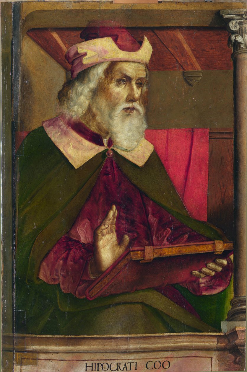 Hippokrates, n. 1473-1475 (öljy puulle) tekijältä Pedro Berruguete