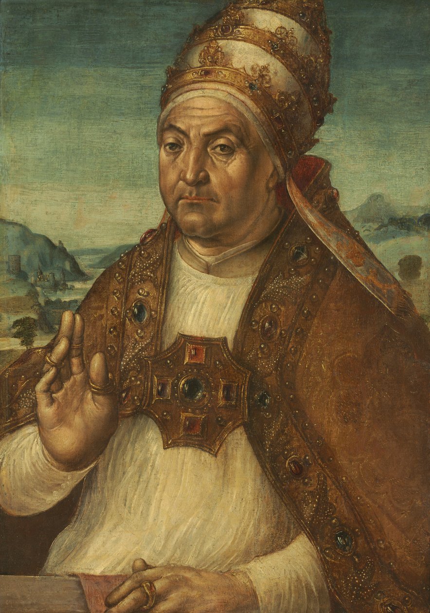 Paavi Sixtus IV della Roveren muotokuva, 1500-luvun alku. tekijältä Pedro Berruguete
