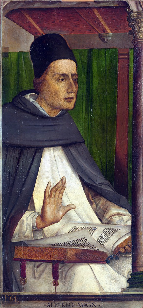 Pyhä Albert Suuri (1205-1280), (Albert Magnus, Albrecht von Bollstadt, Albert de Cologne) - Albertus Magnus par Berruguete, Pedro (1450-1503). Öljy puulle, koko: 116x53, n. 1473-1475, Galleria nazionale delle Marche, Urbino tekijältä Pedro Berruguete