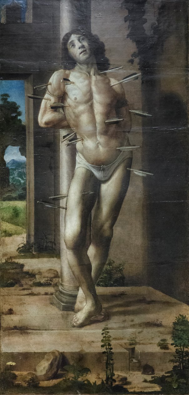 Pyhä Sebastian, noin 1476-82 (öljy paneelille) tekijältä Pedro Berruguete
