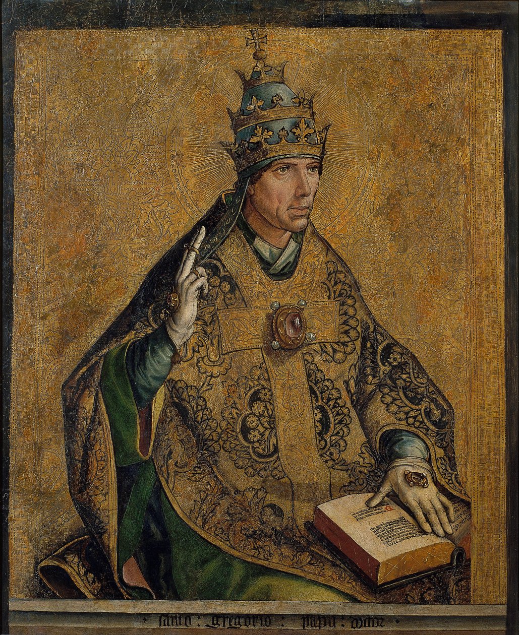 le Pape Gregoire Ier le Grand - Pyhä Gregorius Suuri - Berruguete, Pedro (1450-1503) - n. 1495 - Öljy puulle - 85,5x70 - Katalonian kansallinen taidemuseo, Barcelona tekijältä Pedro Berruguete