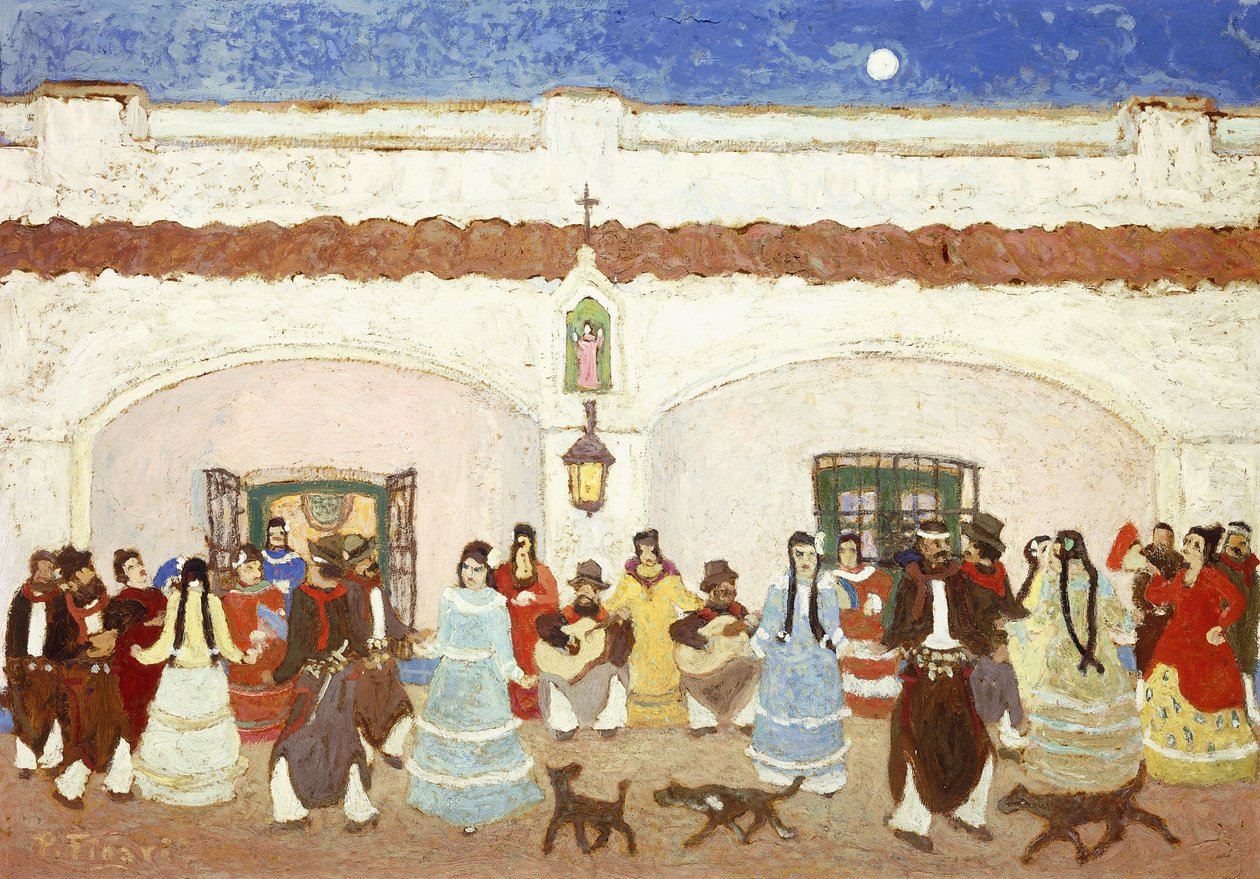Tanssi patiolla; Baile en el Patio tekijältä Pedro Figari