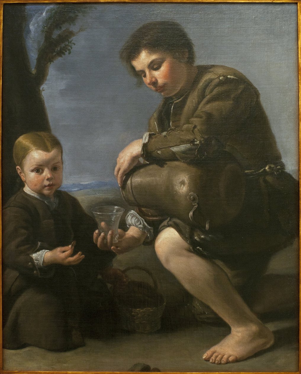 Viinin myyjä. Pedro Nunez de Villavicencion maalaus (n. 1640-n. 1698), öljy kankaalle, noin 1685. Kuvataidemuseo Sevillassa, Espanjassa. tekijältä Pedro Nunez de Villavicenzio