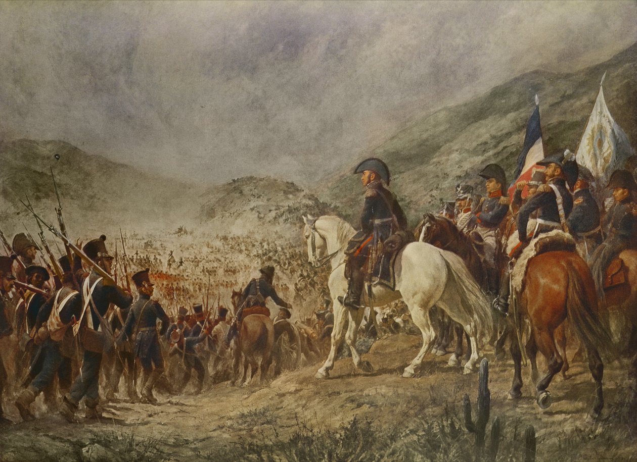 Chacabucon taistelu Chilessä helmikuussa 1817 tekijältä Pedro Subercasseux