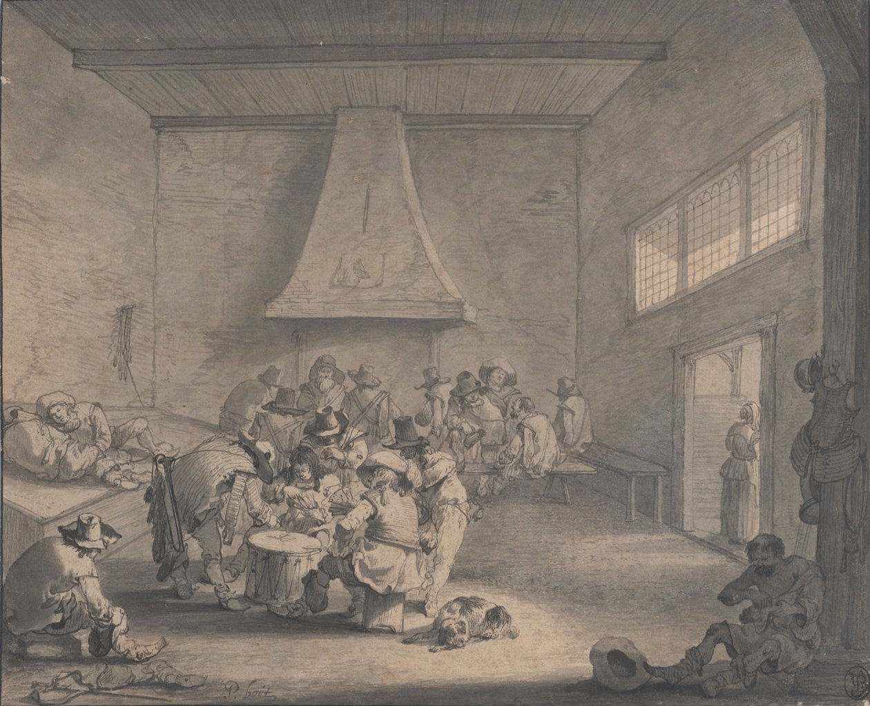 Guardroom Scene, noin 1700. tekijältä Peeter Bout