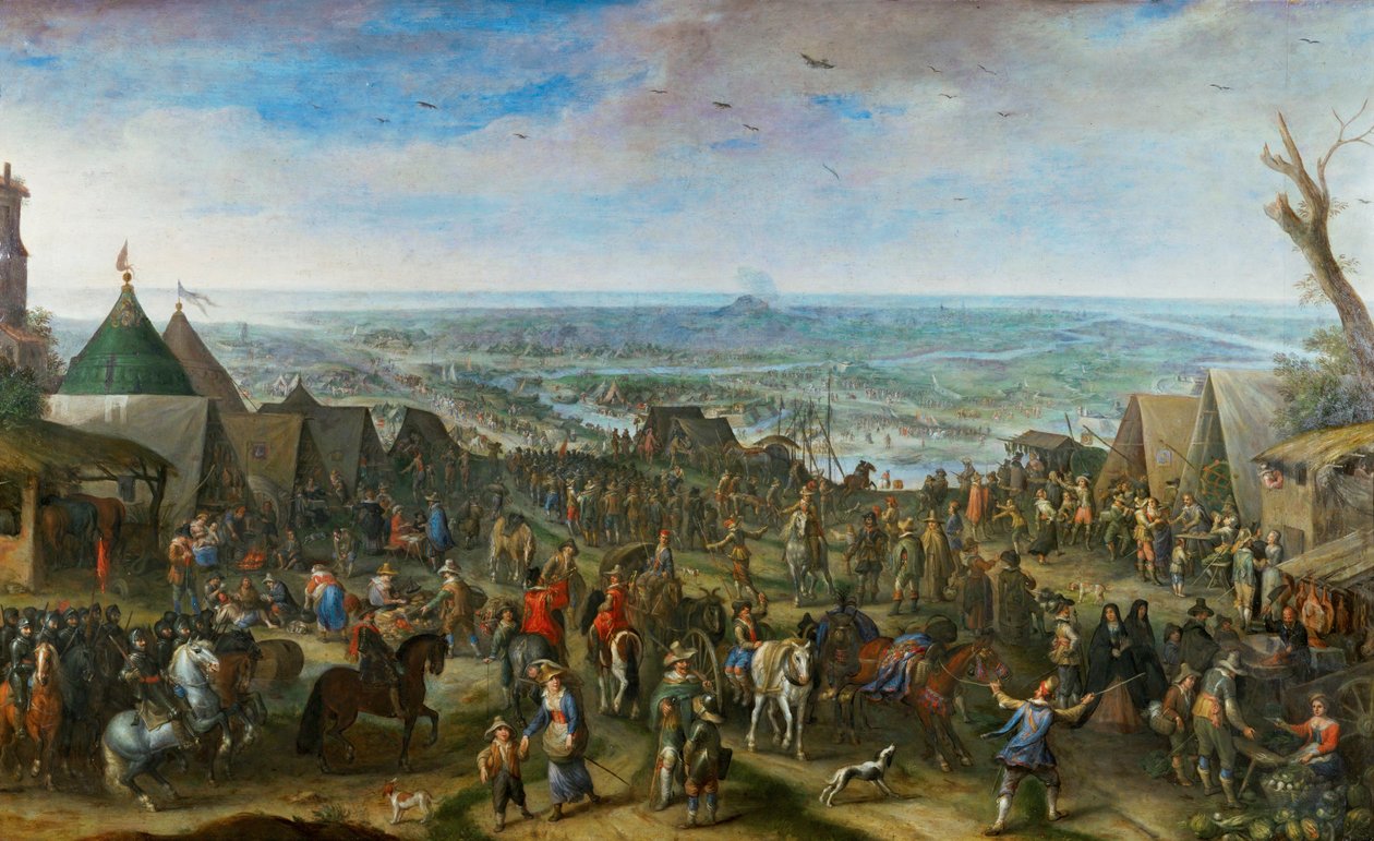 Sotilaat leirillä (kupari) tekijältä Peeter Snayers