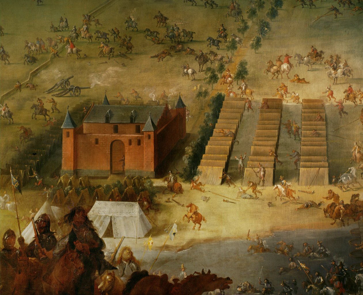 Kolmikymmenvuotinen sota : Diedenhofenin taistelu vuonna 1639, kun liigan kenraali kreivi Piccolomini kukisti ranskalaiset joukot ... tekijältä Peeter Snayers