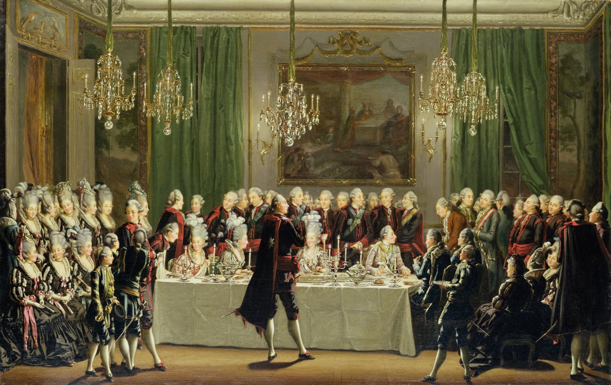 Tukholman palatsi, uudenvuodenaatto 1779 tekijältä Pehr Hilleström