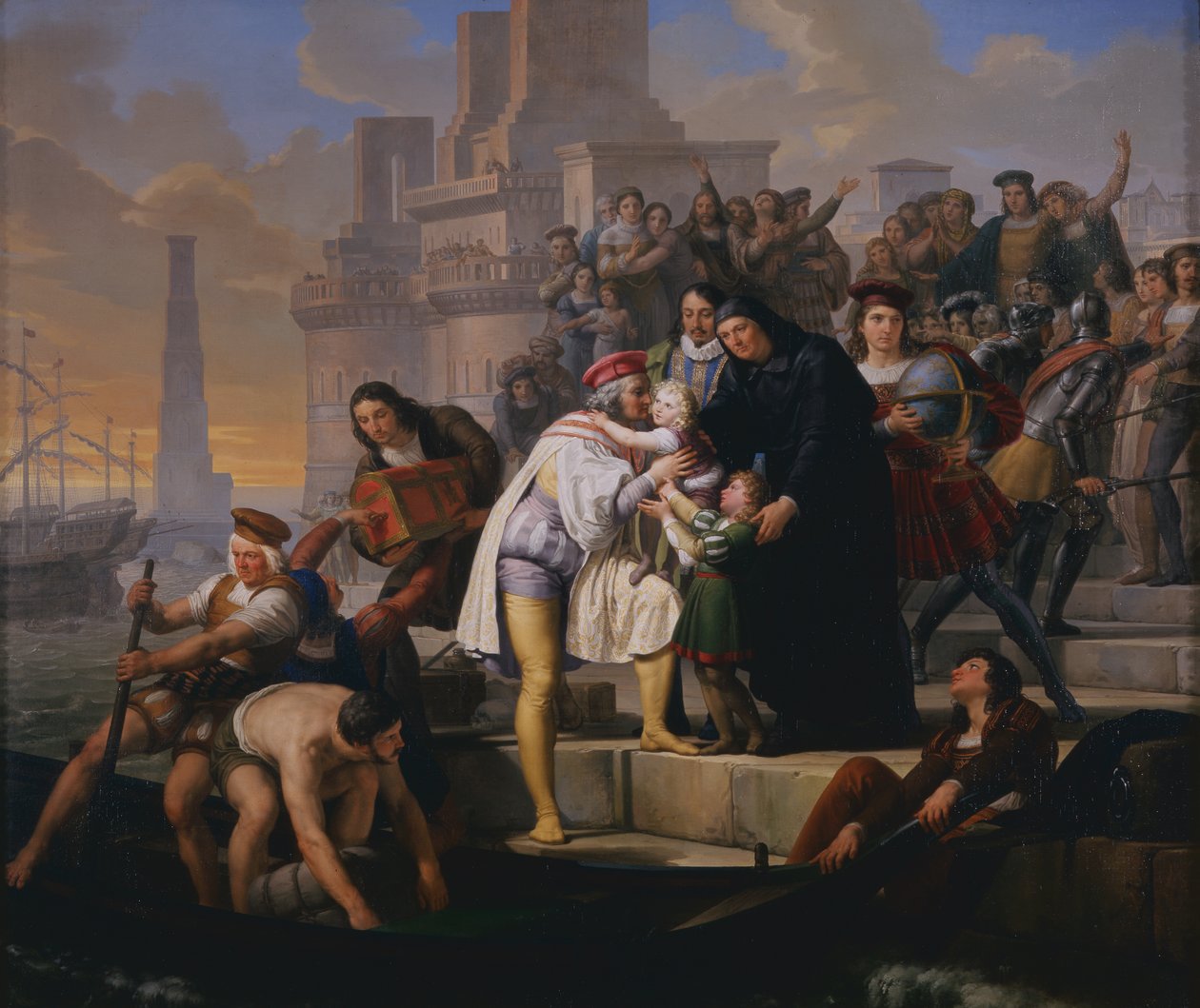 Christopher Columbus valmistautuu lähtöön Amerikkaan tekijältä Pelagio Palagi