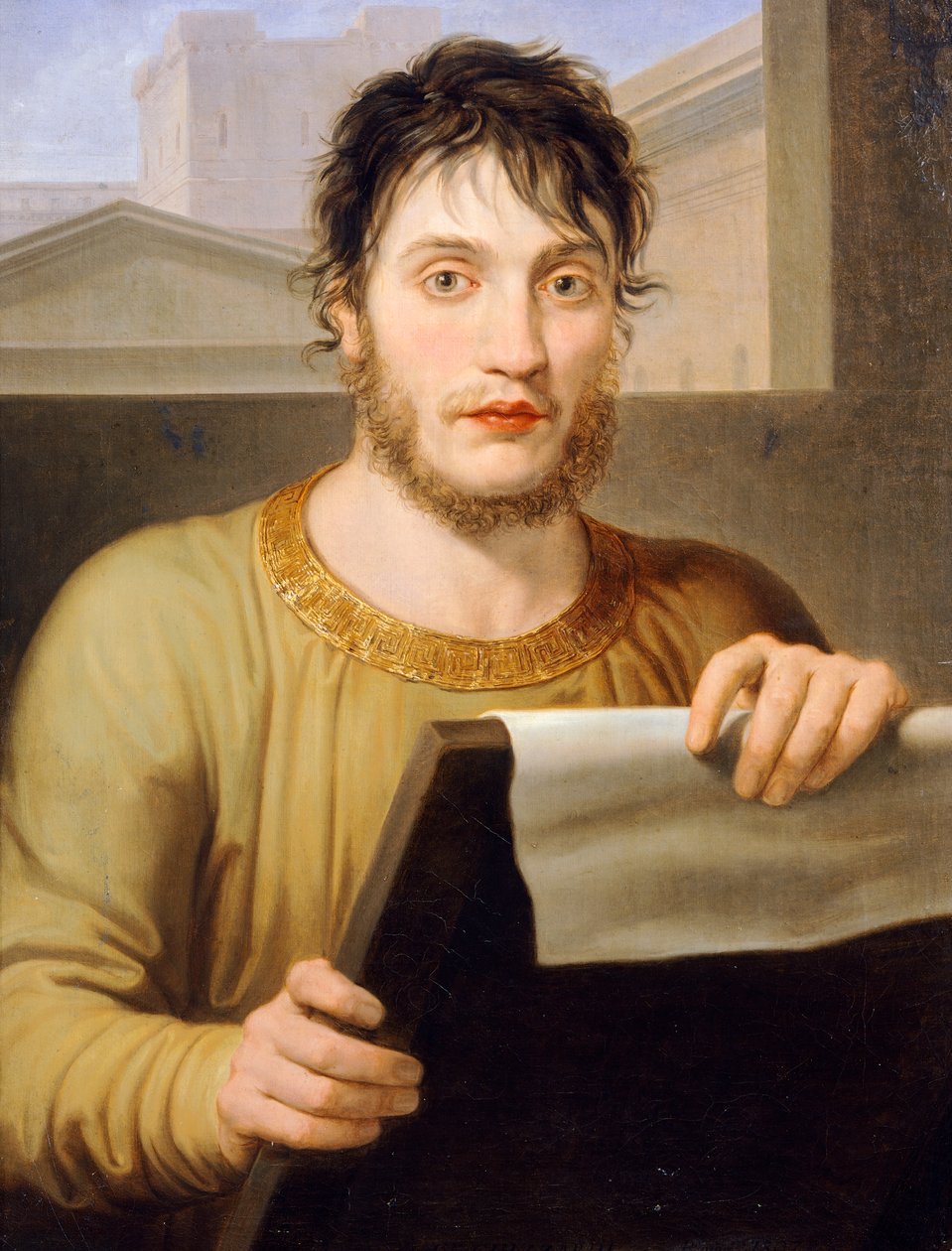 Giuseppe Guizzardi antiikkimekossa, Pelagius Palagi (1775-1860), öljy kankaalle, 60x47 cm tekijältä Pelagio Palagi