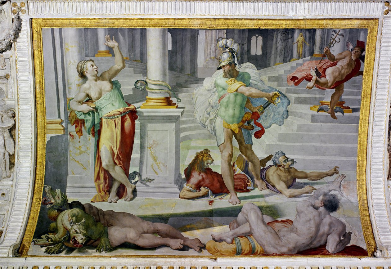 Ulysses ja Circe, noin 1550 (fresko) tekijältä Pellegrino Tibaldi
