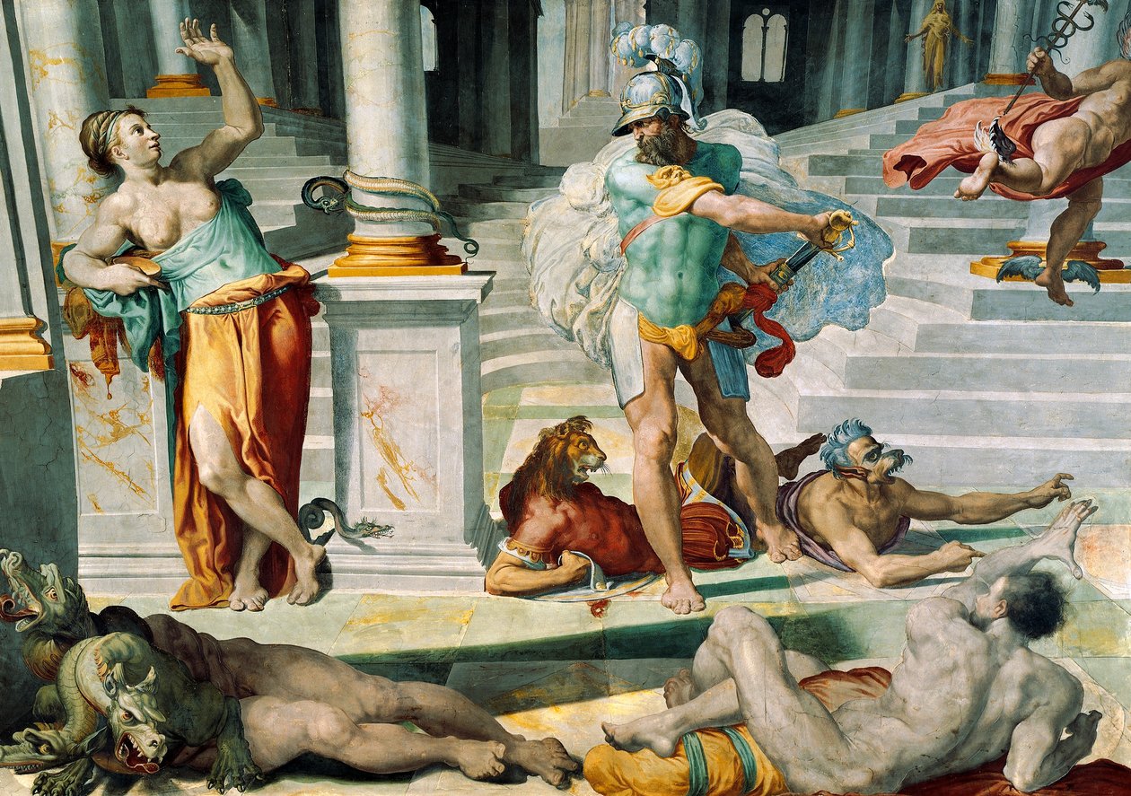Ulysses and the Sorceress Circe, kirjoittanut Pellegrino Tibaldi, noin 1550, tuore tekijältä Pellegrino Tibaldi
