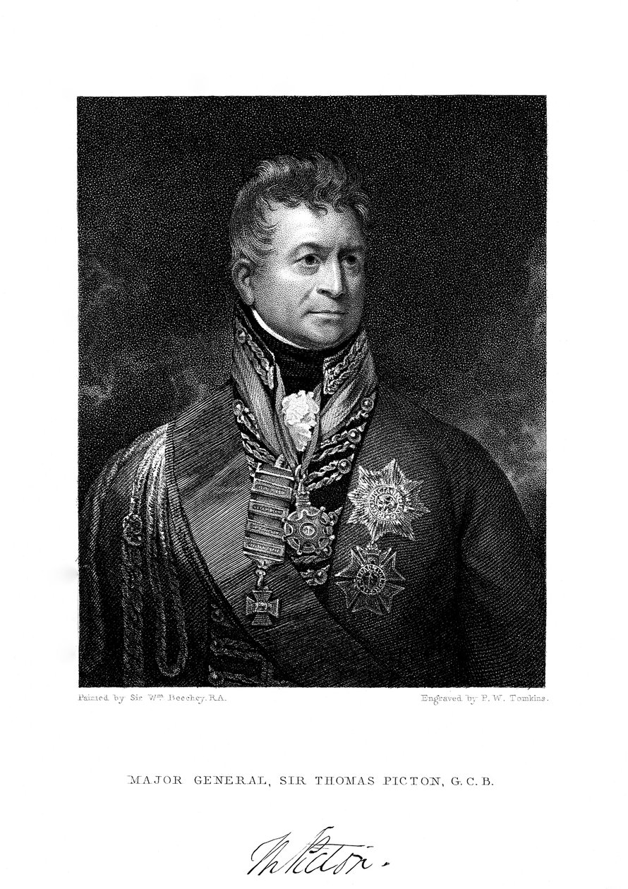 Sir Thomas Picton, brittiläinen sotilas, 1800-luku. tekijältä Peltro William Tomkins