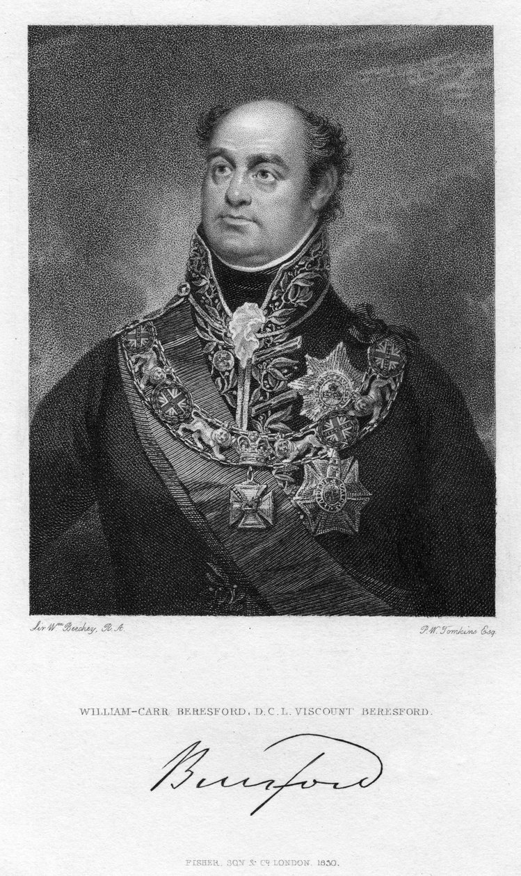 William Beresford, ensimmäinen varakreivi Beresford, brittiläinen sotilas ja poliitikko, 1830. tekijältä Peltro William Tomkins