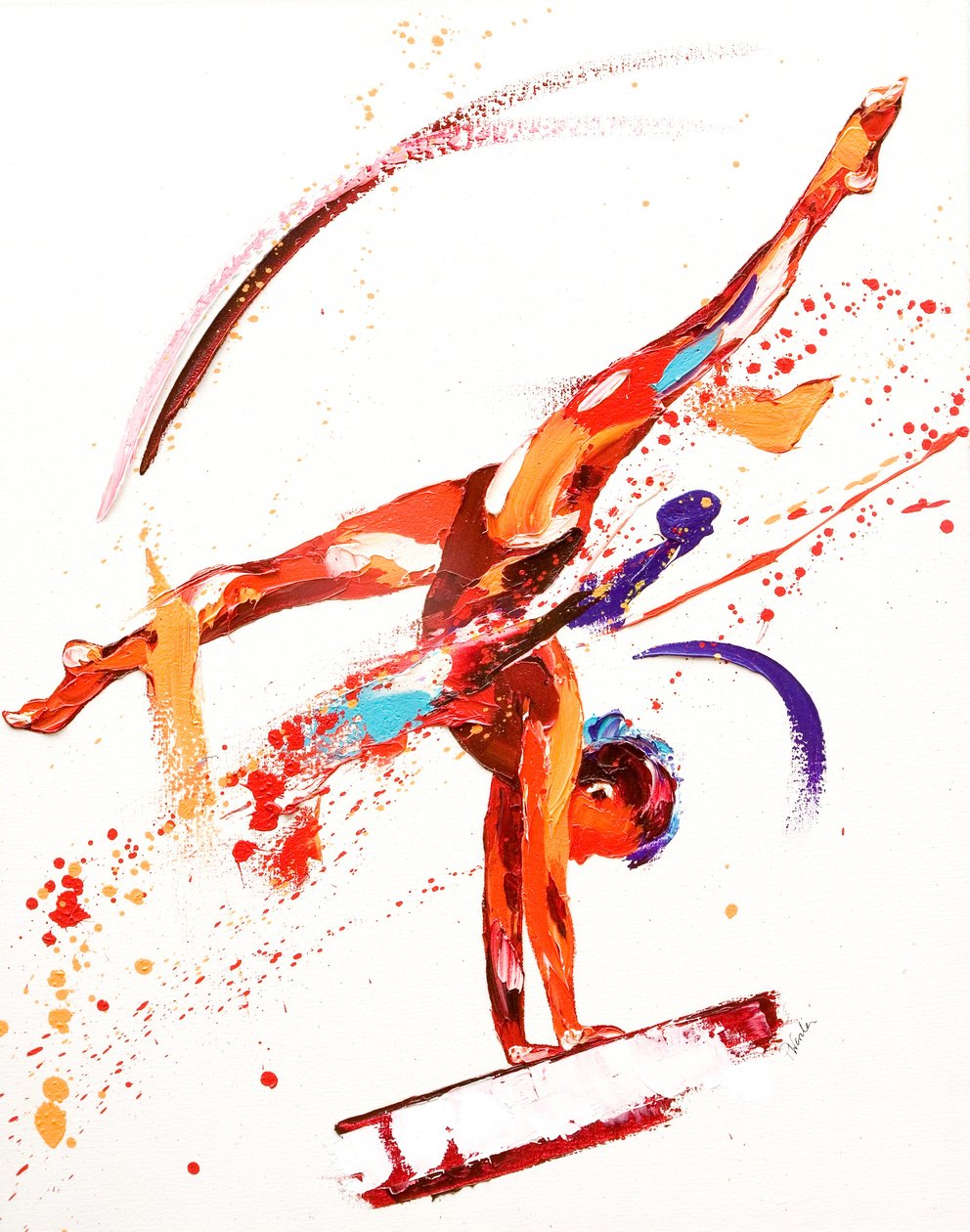 Gymnast One, 2010 (öljy kankaalle) tekijältä Penny Warden